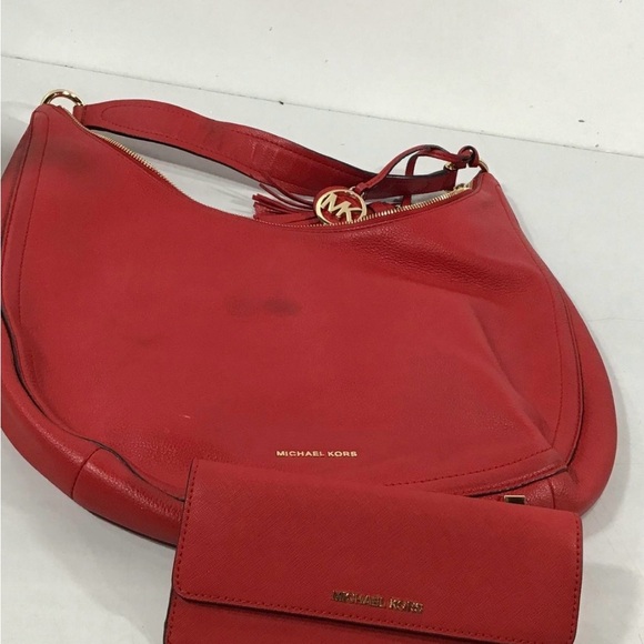 Michael Kors Red Hobo Bag - Picture 1 of 6